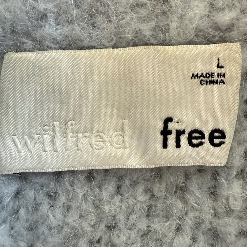 Wilfred Free Sweater L Blue Alpaca Merino Wool Zip Up Cardigan - Picture 8 of 12